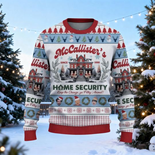 Home Security Movie Sweatshirt, Keep The Change Ya Filthy Animal Ugly Christmas Sweater, Tacky Xmas Party Gift