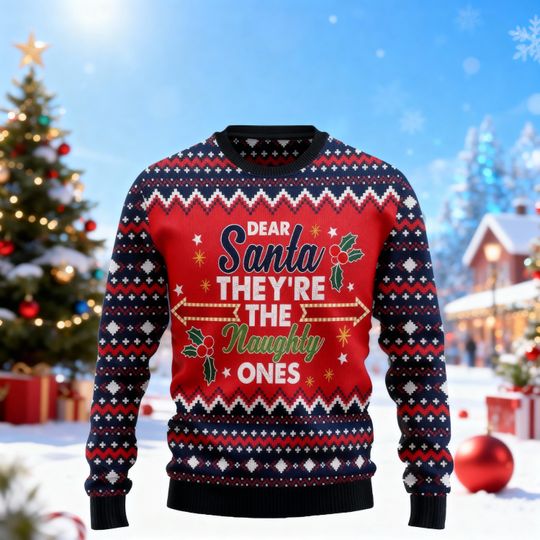 Discover Dear Santa They're the Naughty Ones Ugly Sweater, Family Ugly Christmas Sweater, Sweater for Family, Ugly Christmas Sweater