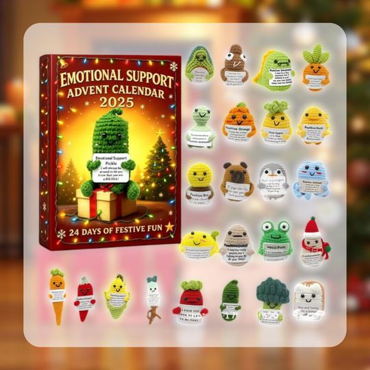 Discover Acrylic Advent Calendar 2025 - Emotional Support & Funny 24-Day Ornaments