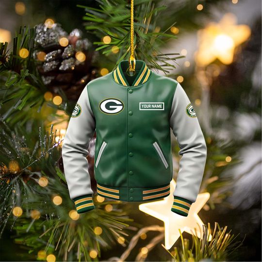 Discover Personalized Packers Varsity Jacket football Ornament  football Christmas Gift, football fan gifts