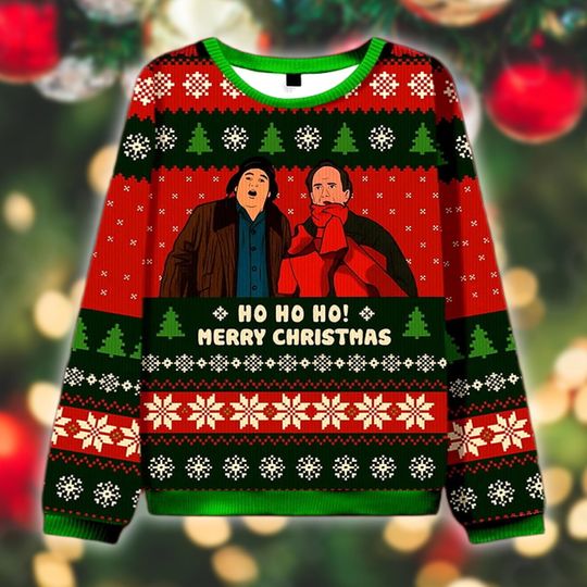 Ho Ho Ho Merry Christmas Movie Ugly Sweater, Funny Christmas Gift, Holiday Sweatshirt, Xmas Outfit