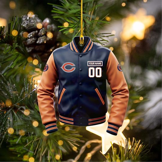 Discover Chicago Bears Varsity Jacket football Ornament  Custom Name & Number, football Christmas Gift