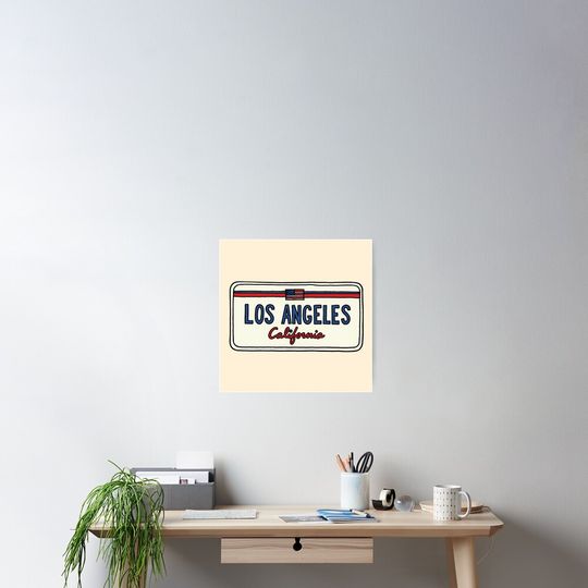 Discover Los Angeles California license plate Poster