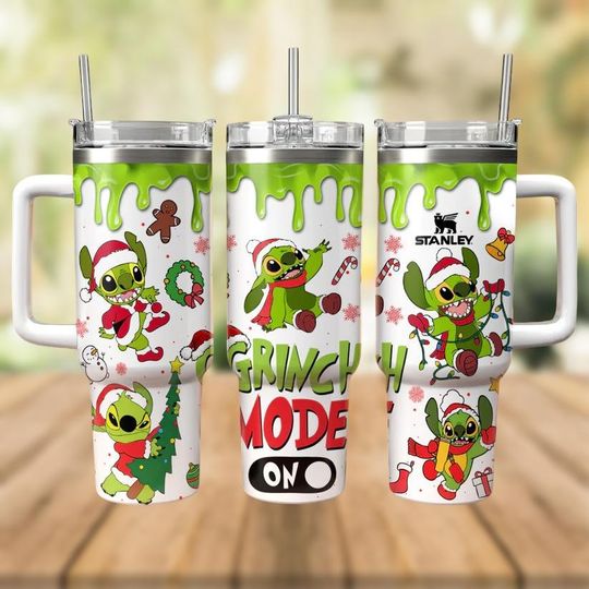 Discover Stitch Santa Christmas Tumbler 40oz, Stitchmas Mode On Tumbler, Lilo An Stitch Xmas Tumbler Cup, Disneyland Vacation Tumbler, Xmas Gift