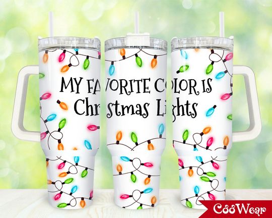 Discover My Favorite Color Is Christmas Lights 40oz Tumbler Wrap Png, Christmas 2 pieces 40 oz Tumbler Png, Christmas Tumbler 40oz Png Sublimation