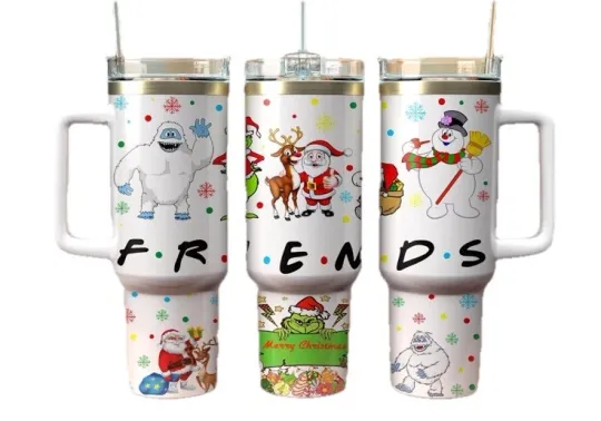 Discover Friends CHRISTMAS STAINLESS STEEL TUMBLER 40 OZ.