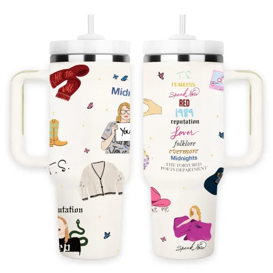 Discover Funny Christmas Tumbler for Women Girls, 40 oz Stainless Steel Insulated Trav...