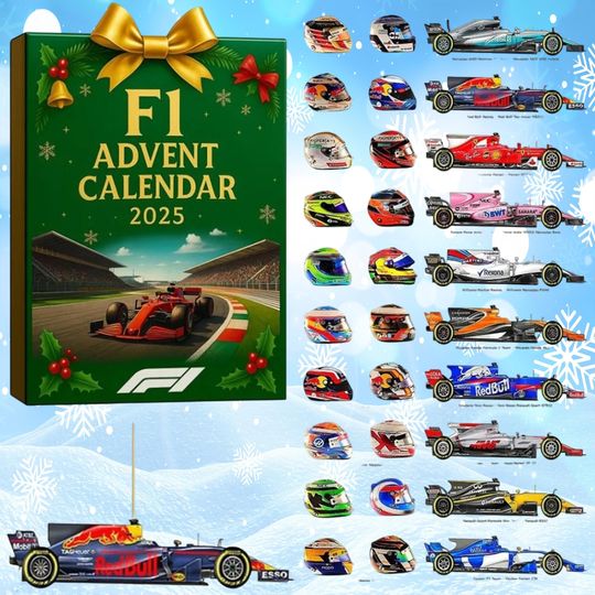 Discover Racing Advent Calendar 2025, 24-Day Countdown Calendar with Racing Themed Ornaments, Classic Car Collection, Countdown Gift for Racing Fans