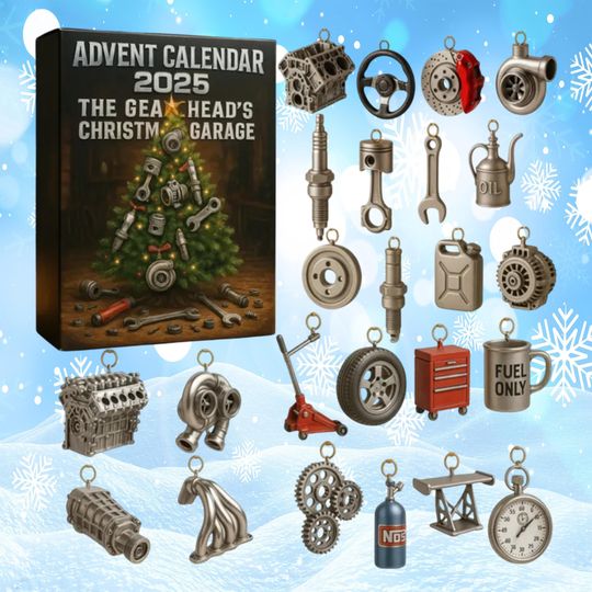 Discover The Gearhead Christmas Garage 2025 Advent Calendar 24 Days Mini Car Parts Tools, Christmas Countdown Calendars