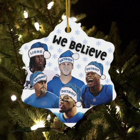 Discover We Believe Detroit Football Ceramic Ornament, football Fan Decor, Football Team Holiday Gift, Hanging Decoration, Lions Christmas Gift
