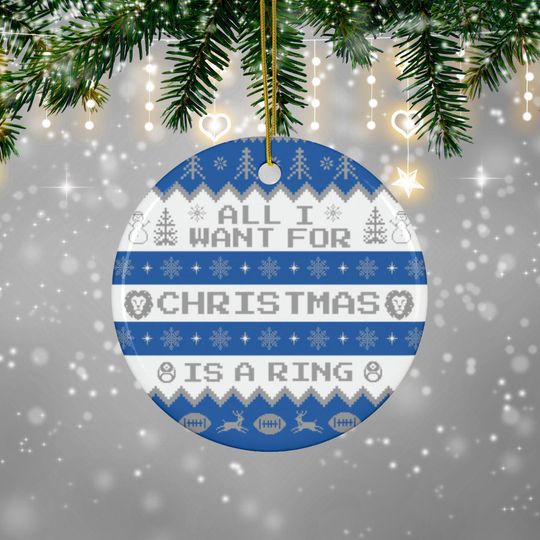 Discover Detroit Football Ceramic Ornament, football Fan Decor Lions Ornament, Football Team Holiday Gift, Hanging Decoration, Lions Christmas Gift