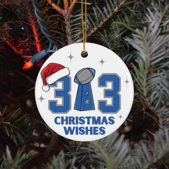 Discover 313 Detroit Football Ceramic Ornament, football Fan Decor Lions Ornament, Football Team Holiday Gift, Hanging Decoration, Lions Christmas Gift