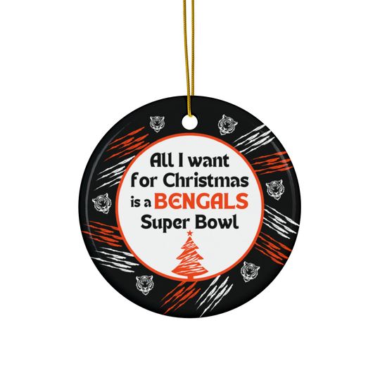 Discover Bengals Christmas Ornament | Tree Ornament | All I Want For Christmas | Super Bowl | Football Ornament | Funny Christmas Ornament | Fun Gift