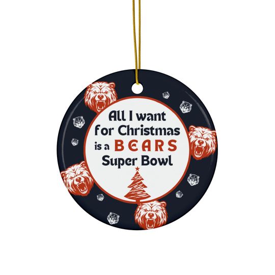 Discover Bears Christmas Ornament | Tree Ornament | All I Want For Christmas | Super Bowl | Football Ornament | Funny Christmas Ornament | Funny Gift