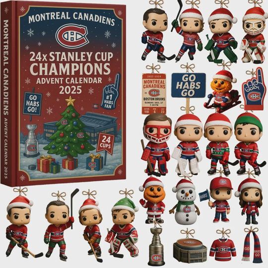 Discover Montreal Canadiens 2025 Advent Calendar 24x Stanley Cup Champions Hockey Fan Gift