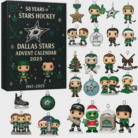 Discover Dallas Stars 2025 Advent Calendar Hockey Fan Gift 58 Years Of Stars Christmas Countdown Box Holiday Collectible Set
