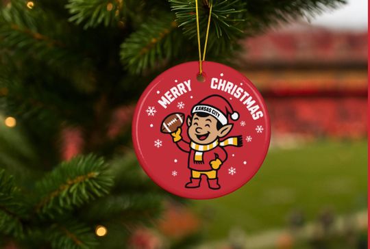 Discover Kansas City Football Christmas Ornament: Chief Fan Gift