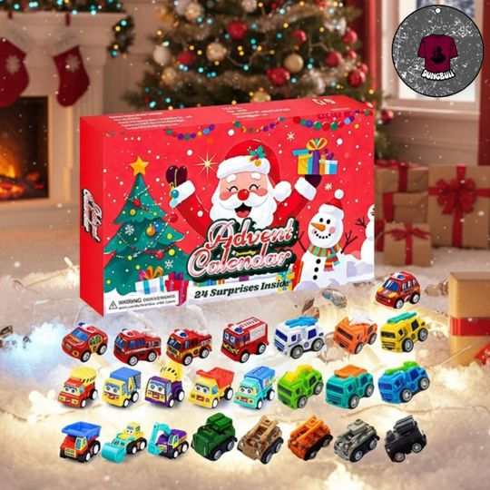 Discover Pull-Back Engineering Vehicles Advent Calendar 2025, 24-Day Countdown Blind Box, Toy Kidsren's Gift vehicles, Adven Calendar Xmas Gift
