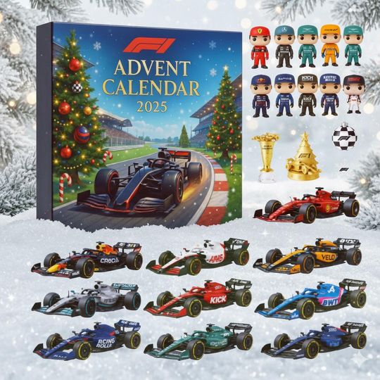 Discover Racing Car 24 Acrylic Ornaments Advent Calendar 2025, Formula Car Collection Set, Motorsport Christmas Countdown Gift