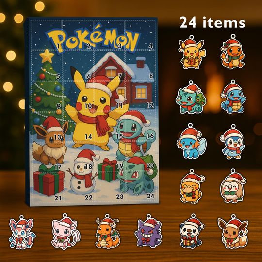 Discover PKM Advent Calendar 2025, 24 Days of PKM Christmas Gift, Christmas PKM Gift, Count Down Christmas Box
