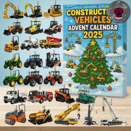Discover Construction Vehicles Advent Calendar 2025, Construction Vehicles Box, Random Golf Advent Calendar, Christmas gift