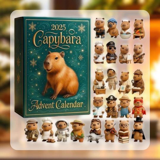 Discover Capybara Advent Calendar 2025, 24-Day Acrylic Ornament Countdown for Animal Lovers & Christmas Decor