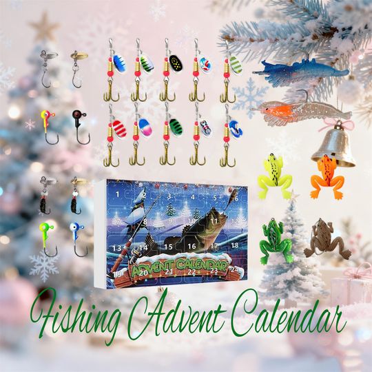 Discover Fly Fishing Enthusiasts Advent Calendar, Fishing Lure Countdown, Fly Fisherman's Fishing Tackle, Xmas White Elephant Gifts for Fishing Lover