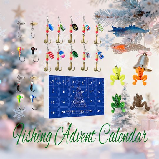 Discover Fishing Lure Countdown, Fly Fishing Enthusiasts Advent Calendar, Fly Fisherman's Fishing Tackle, Xmas White Elephant Gifts for Fishing Lover