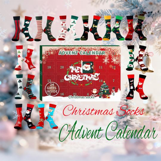 Discover Runner's Advent Calendar 2025, 12 Days Of Socks, Funky Running Warm Socks, Christmas White Elephant Gifts For Adults