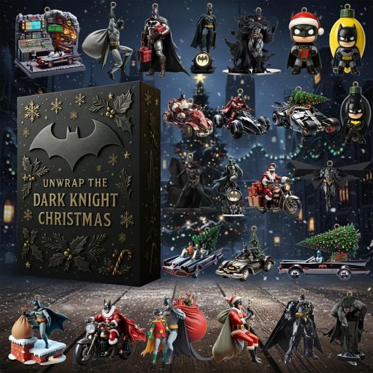 Batman Advent Calendar 2025 Acrylic 2D - 24 Acrylic 2D Farmhouse - Christmas Figurines - Unique Christmas
