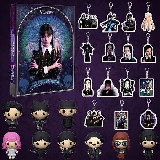 2025 Wednesday Addams Advent Calendar, 24 Days of Gothic Surprises, Wednesday Themed Gifts