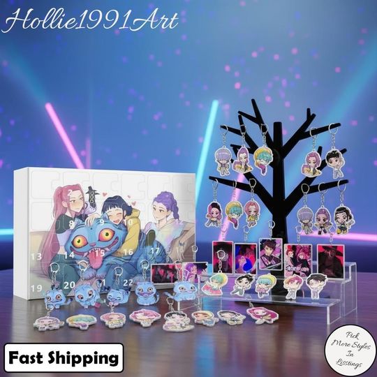Kpop Demon Hunters Advent Calendar, Huntrix Advent Calendar, 24 Days of Christmas Countdown with Saja Boys