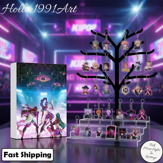 Discover Christmas Advent Calendar 2025, K-Pop Devil Hunter Christmas Countdown Calendars,24 Days of Xmas Surprises,with 24 Collectible for Kids Gift