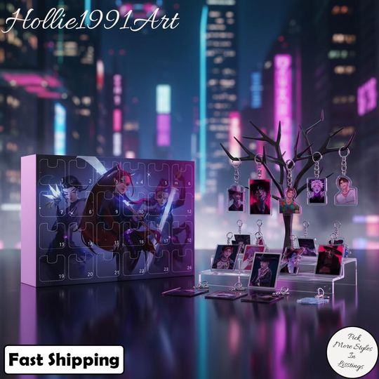 Demon Hunters Christmas Advent Calendar, Kpop 2D Flat Advent Calendar 2025, 24 Days of Xmas Surprises