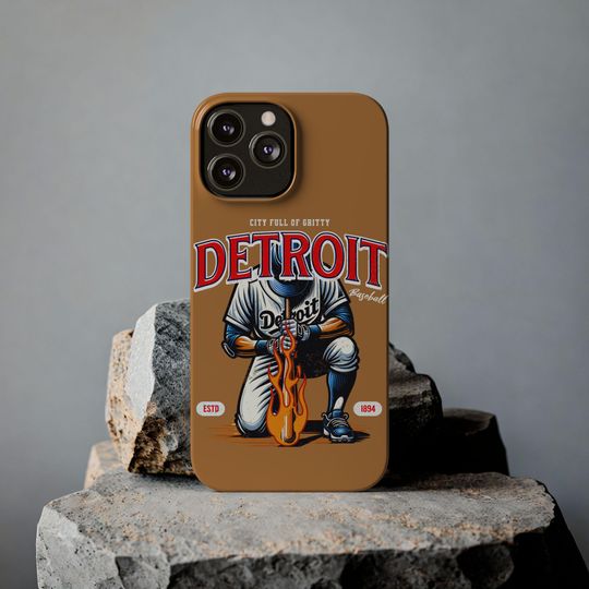 Discover Detroit Baseball Slim Phone Case - Sports Fan Gift, Baseball Team IPhone Cover, Detroit Baseball Accessories, Baseball Lover Gift, Detroit