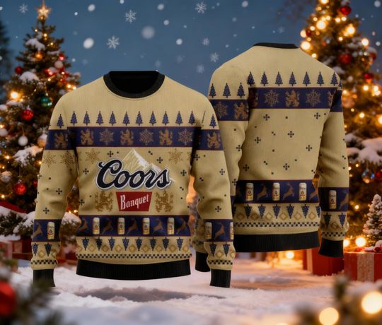 Discover Golden Banquet Beer Ugly Christmas Sweater, Rocky Mountain Jumper, Christmas Party Sweatshirt For Dad, Funny Vintage Lager Gift