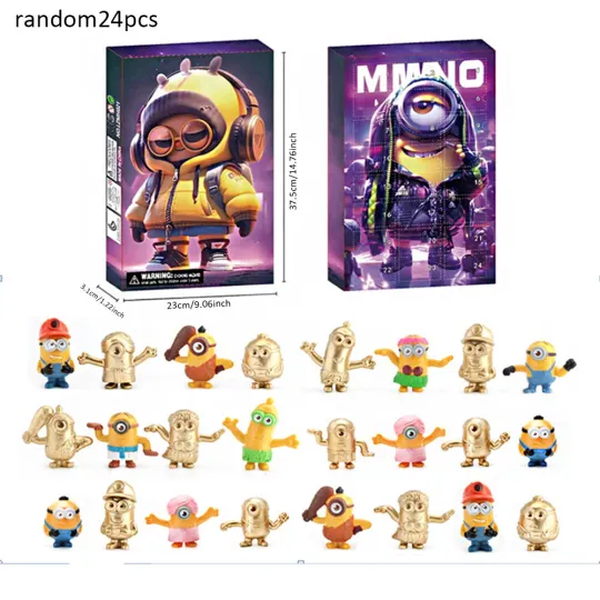 Discover 2025 Christmas Minions Toys Advent Calendar 24 Days Countdown Blind Box Gifts