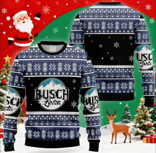 Discover Cold Light Mountain Beer Ugly Christmas Sweater, Icy Beer Jumper Gift For Dad, Tailgate Beer Shirt, Funny Holiday Party Sweatshirt