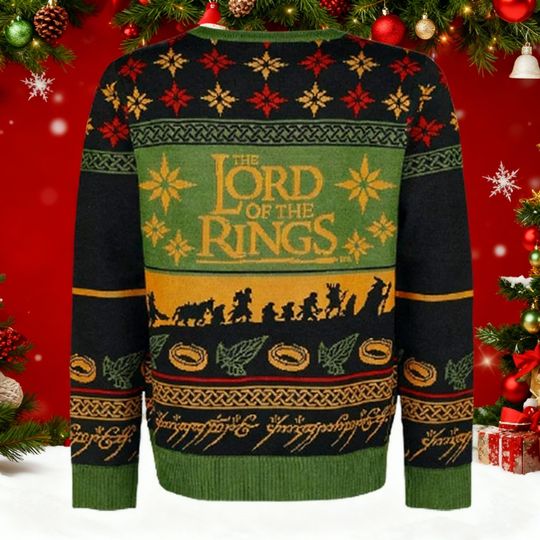 Discover Ugly Christmas Sweater, LOTR Ugly Christmas Sweater, The Fellowship Jumper, Holiday Sweatshirt, Middle-Earth Holiday Gift, Funny Sweater