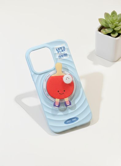 Discover Cute Cartoon Sports iPhone Case  3D Ping Pong & Badminton Design, Soft Silicone Cover with Pop Grip Stand for iPhone 11-16 Pro Max