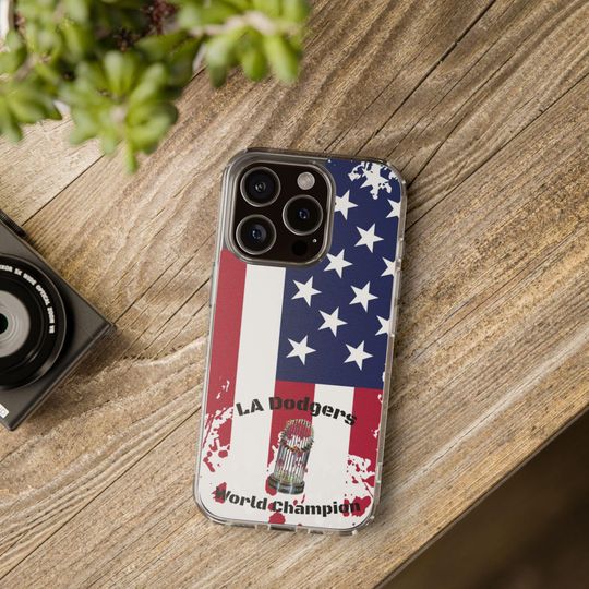 LA Dodgers Baseball Fan Championship Themed Phone Case: Patriotic Baseball Gift for USA Holidays