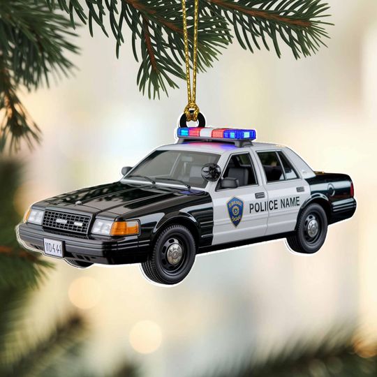 Discover Police Car Christmas Ornament 2025 | Tree Hanging Decor, Custom Ornament Car Design | Gift for Police Officers & Law Enforcement Families