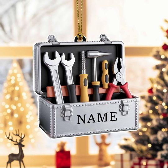 Discover Toolbox Christmas Ornament 2025 | Tree Hanging Decor, Custom Ornament with Tools & Wrench Design | Gift for Handymen, Mechanics DIY Lovers