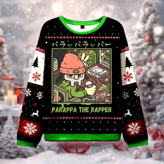 Discover Funny Rapper Dog Video Game Character Ugly Christmas Sweater, Gamer Xmas Gift, Hip Hop Sweatshirt, Holiday Outfit, Secret Santa