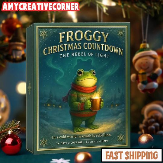 Discover Froggy Advent Calendar 2025, 24 Days of Frog Figurines, Vintage Christmas Countdown Box, Collectible Ornament Gift for Kids and Frog Lovers