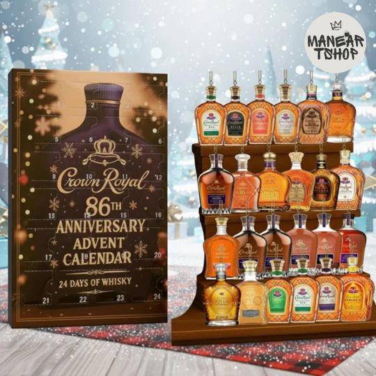 Discover 2D Acrylic Crown Royal 86th Anniversary Advent Calendar 2025, 24-Day Countdown Blind Box, Whiskey Advent Calendar, Xmas gift