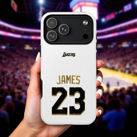 Discover LA Lakers Tough Magnetic iPhone Case: James - MagSafe Compatible