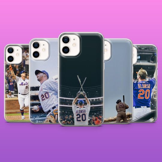 Discover Pete Alonso Phone Case Baseball NY Mets Cover for iPhone 17Pro, 16, 15, 14, 13, 12, Samsung S25, S24, S23Fe, A16, A26, A56, Pixel 10, 9Pro