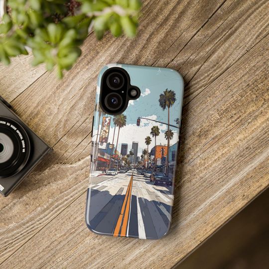 Discover Los Angeles Street Scene Phone Case: Cityscape Art