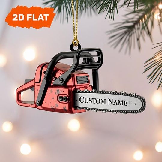 Discover Chainsaw Ornament, Holiday Decoration, Gift for Woodworkers and Outdoor Fans